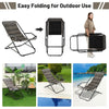 Outdoor Portable Beach Chair Folding Sling Chair Patio PE Wicker Rocking Chair