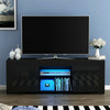 130cm Modern TV Unit Stand Cabinet Black High Gloss Door Matt Body Sideboard LED