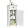 Bathroom Storage Cabinet Floor Standing Wooden Cupboard w/ Single Door & Drawer