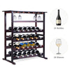 24 Bottle Capacity Wine Rack Free Standing Wine Display Shelf 18 Glass Holder