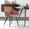 Set of 2 Pink Velvet Dining Chairs Armchairs Kitchen Dining Room Chair Modern