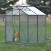 4-10ft Aluminium Greenhouse with/Door Window Galvanized Base Polycarbonate Panel