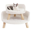 Super Soft Elevated Dog Bed - Half Round Raised Pet Sofa Chair Seat with Cushion