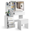 Dressing Table With Drawer, Mirror Stool Set Bedroom Makeup Desk Vanity Table