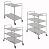2-4 Tier Kitchen Trolley Cart Stainless Steel Catering Serving Rack Storage Unit