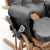ONPNO Replacement Velvet Cushions 5PCS Set for Glider Rocking Chair and Stool