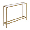 Slim Glass Console Table with Clear Tempered Glass Top Shelf Hallway Side Tables