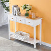 Chic 3 Drawer Console Table Hallway Desk Wooden Storage Shelf Dresser Desk White