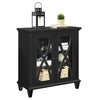 Ellington Glazed 2 Door Low Display Cabinet in Black by Dorel