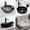 MULTI SHAPE BATHROOM CLOAKROOM COUNTERTOP CERAMIC BASIN SINK & POP UP WASTE SETS