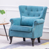 Velvet Linen Occasional Armchair Queen Anne Chair Lounge Oyster Wing Back Sofa