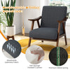 Modern Accent Chair Upholstered Leisure Chair Lounge Chair Rubber Wood Armrests