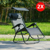 2X Oversized Zero Gravity Recliner Chair Outdoor Lounge Sun Garden Folding Patio