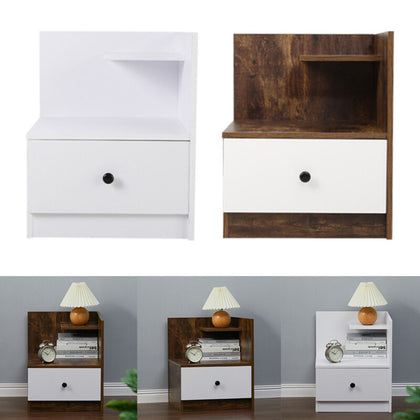 Bedside Table Sofa Side Cabinet Storage Drawer Bedroom Night Stand Lamp Shelf UK
