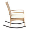 Mondeer Rocking Chair Garden Rattan Chair Recliner with Cushion and Table