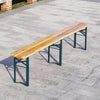 197x69cm Foldable Beer Table Outdoor Garden Bistro Wood Metal Table Benches