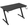 Gaming Desk Steel Frame w/ Cup Holder Headphone Hook Adjustable Feet Black