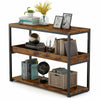3Tier Industrial Console Side Table with Iron Tube Frame for Hallway Living Room