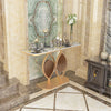 Large Marble Top Console Table Art Sofa Hallway Side Entryway Table Retro Style