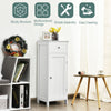 Bathroom Storage Cabinet Floor Standing Wooden Cupboard w/ Single Door & Drawer
