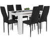 Wooden Dining Table and Chairs 4 / 6 Set Pu Leather Seat Kitchen Room Furniture