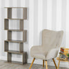 Wooden S-Shaped Bookcase Living Room Modern Display Shelves Storage Unit Divider