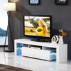 White Modern TV Stand Matt Cabinet Unit 130CM Width High Gloss Door LED Light