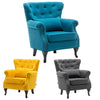 Chesterfield Velvet High Back Armchair Tufted Nailhead Retro Wingback Chair Sofa