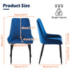 2pcs Faux Leather/Velvet Dining Chairs Soft Padded Metal Legs Restaurant Chair