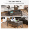 Modern Lift Top Coffee Table with Hidden Storage Floating Extendable Desk Tan