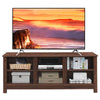 TV Stand for TVs up to 55 Inches Wooden 6 Storage Compartments TV Cabinet Table