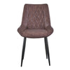 2pcs Home Office Faux Leather Brown Dining Chair Kitchen Chairs Upholstered Seat