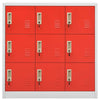 Locker Cabinets 2 pcs Grey and Red 90x45x92.5 Steel M3X9