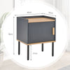 Bedside Table Wooden Nightstand Modern End Table Storage Cabinet W/ Door Cabinet
