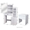 White Dressing Table Set with Stool Makeup Desk Sliding Mirror & 4 Drawers