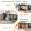 2-in-1 Modern Cat Tree Tower Cat Litter Box Enclosure W/ Scratching Board