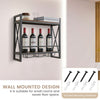 Wall Mounted Wine Rack 2-Tier Wine Storage Shelf Industrial Wine Bottle Holder