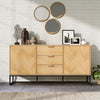 Solid Wood Vintage TV Stand Storage Drawers Cabinet Entertainment Console Table