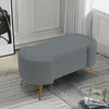 100cm Rectangular Ottoman Footstool Velvet Upholstered Stool w/Golden Metal Legs