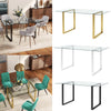 Tempered Glass Dining Table Rectangle Stand Coffee Desk with Chrome Legs Kitchen