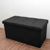 Large Ottoman Foldable Storage Box Linen Suede Foot Stool Seat Durable Colors