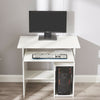 Office Computer Table Wood Desk Keyboard Tray Shelf Corner White Study Home