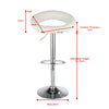 2 Swivel PU Bar Stools Chair Eclipse Leather Chrome Kitchen Gas Lift White