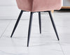 Modern Dining Chairs Velvet Padded Seat Metal Legs Kitchen Chair Home Office 1