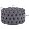 70cm Chesterfield Coffee Table Velvet Upholstered Tufted Round Stool Footstool