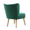 Velvet Oyster Occasional Chair Fluted Bedroom Living Room Accent Seat Wood Legs