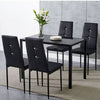 Modern Glass Dining Table and 4 Rhinestone Chairs Set Home Kitchen Furniture New