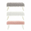 Soft Stool Pouffe Shaggy Faux Fur Fluffy Foot Bench Ottoman Modern Padded Chairs