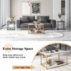 Set of 3 Modern Coffee Nesting Table Set Faux Marble Top Side Table End Table