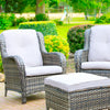 RATTAN GARDEN FURNITURE SET 5 PIECE CHAIRS SOFA TABLE OUTDOOR PATIO SET